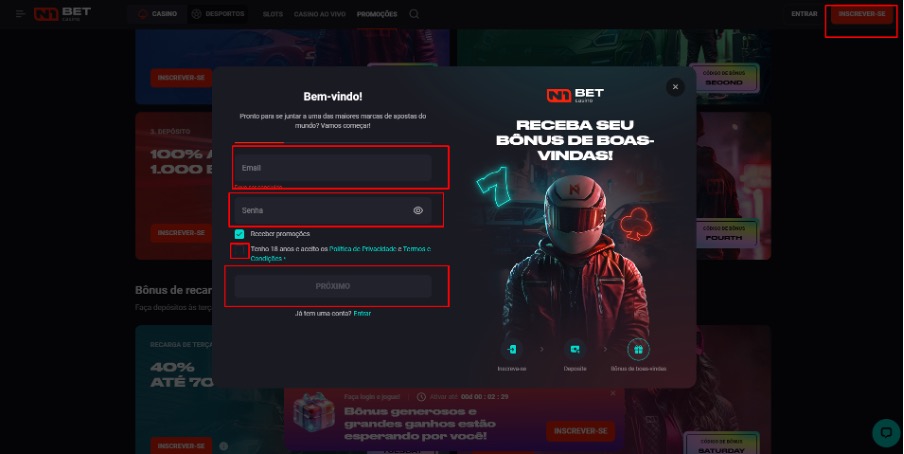 N1Bet Online registo